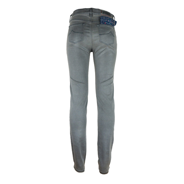 Grey Cotton Kimberly Slim Fit Jeans Pants