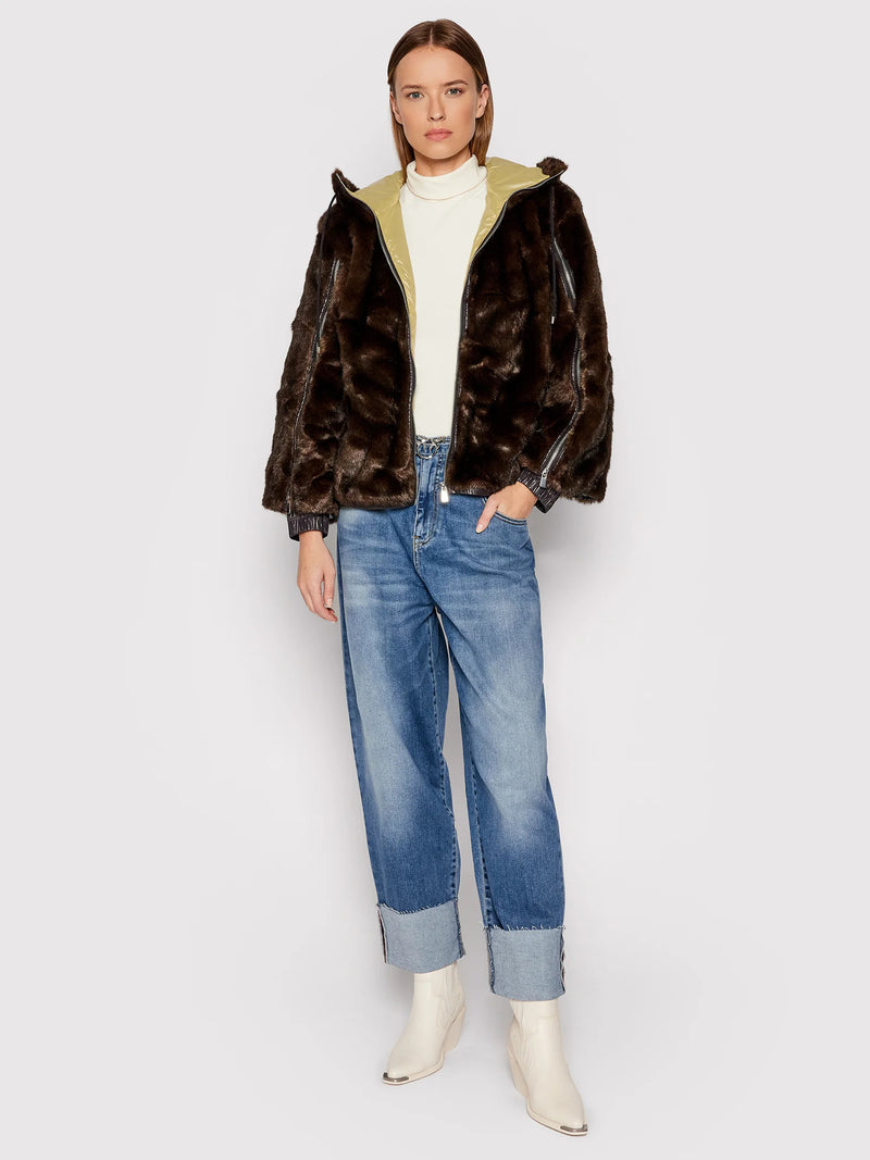 Brown Polyester Jackets & Coat
