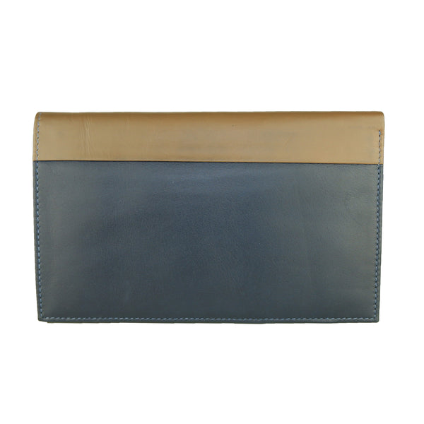 Blue Leather Card Holder Wallet