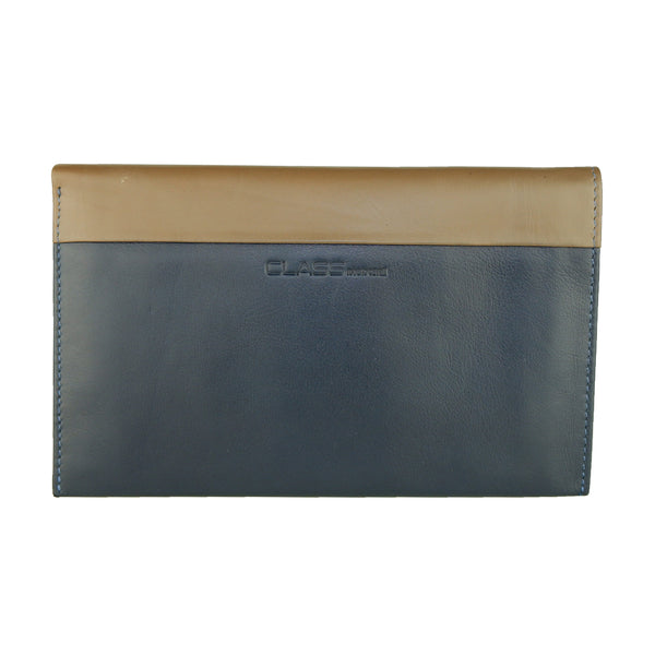 Blue Leather Card Holder Wallet