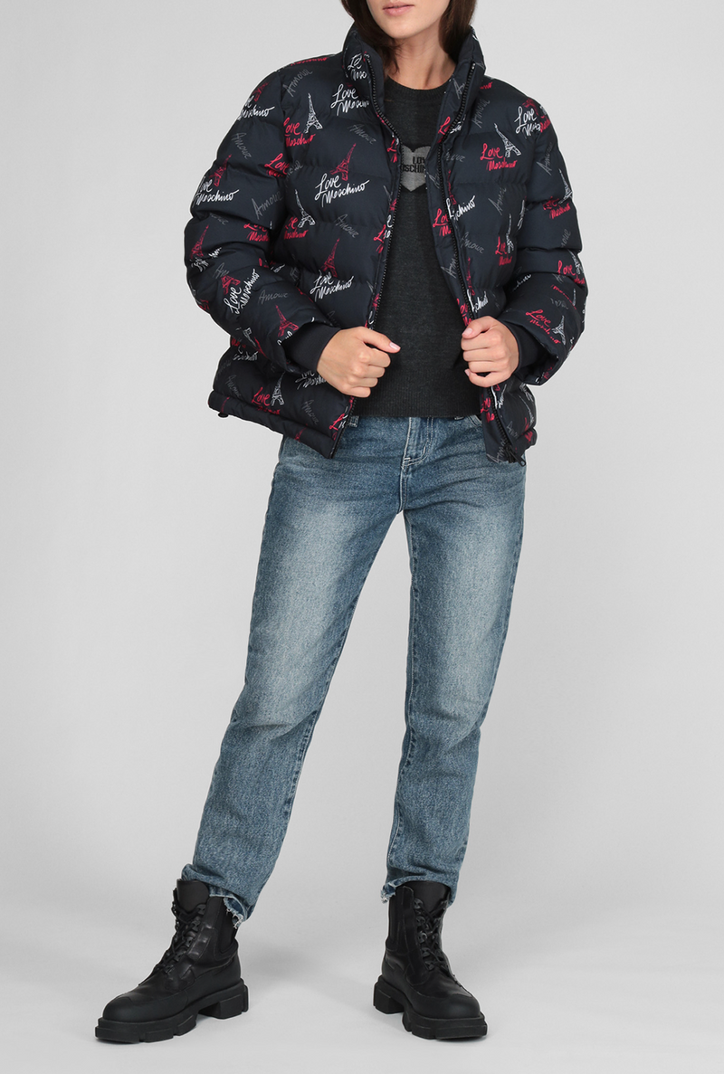 Black Polyester Jackets & Coat