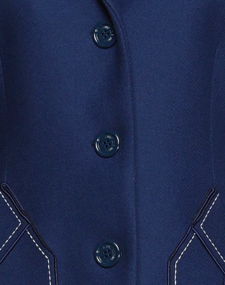 Blue Virgin Wool Jackets & Coat