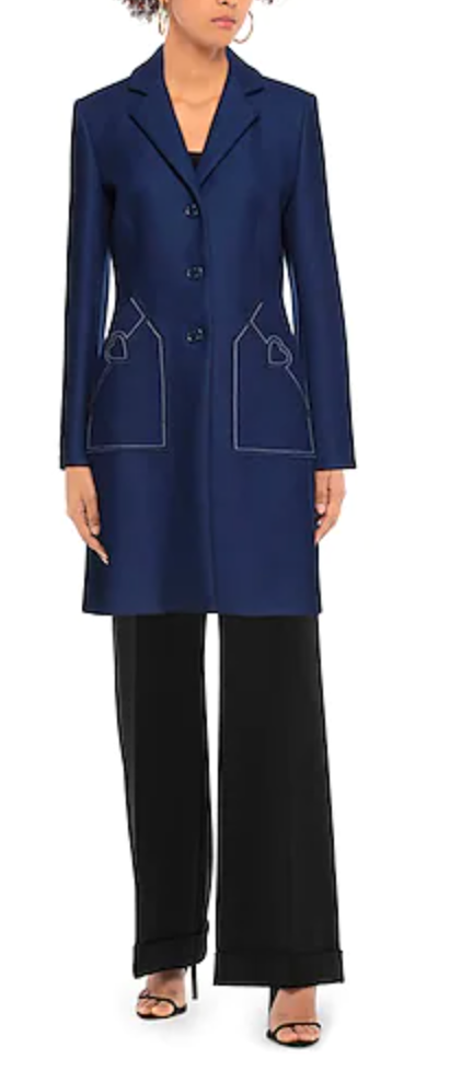 Blue Virgin Wool Jackets & Coat