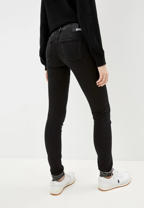 Black Cotton Jeans & Pant