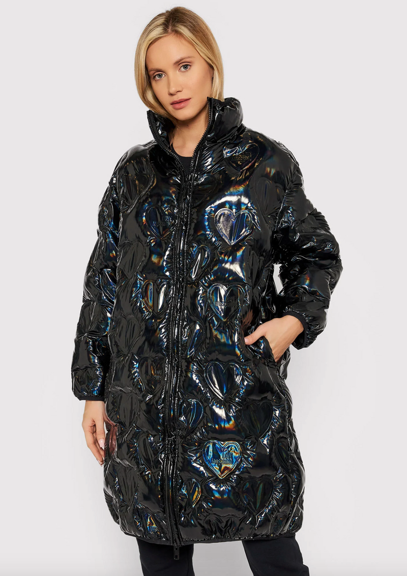Black Polyester Jackets & Coat