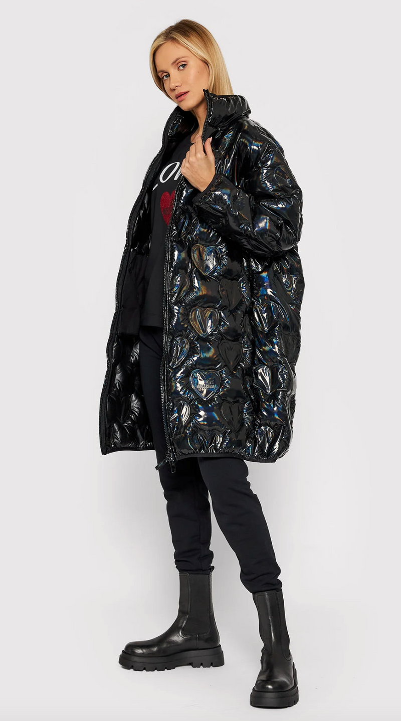 Black Polyester Jackets & Coat