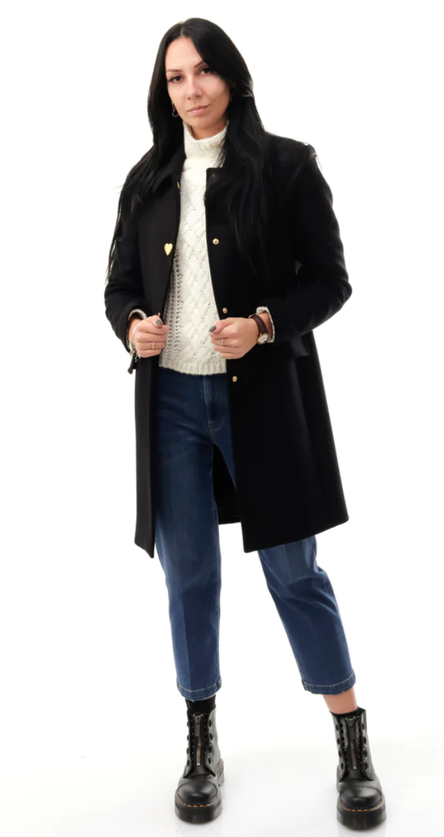 Black Virgin Wool Jackets & Coat