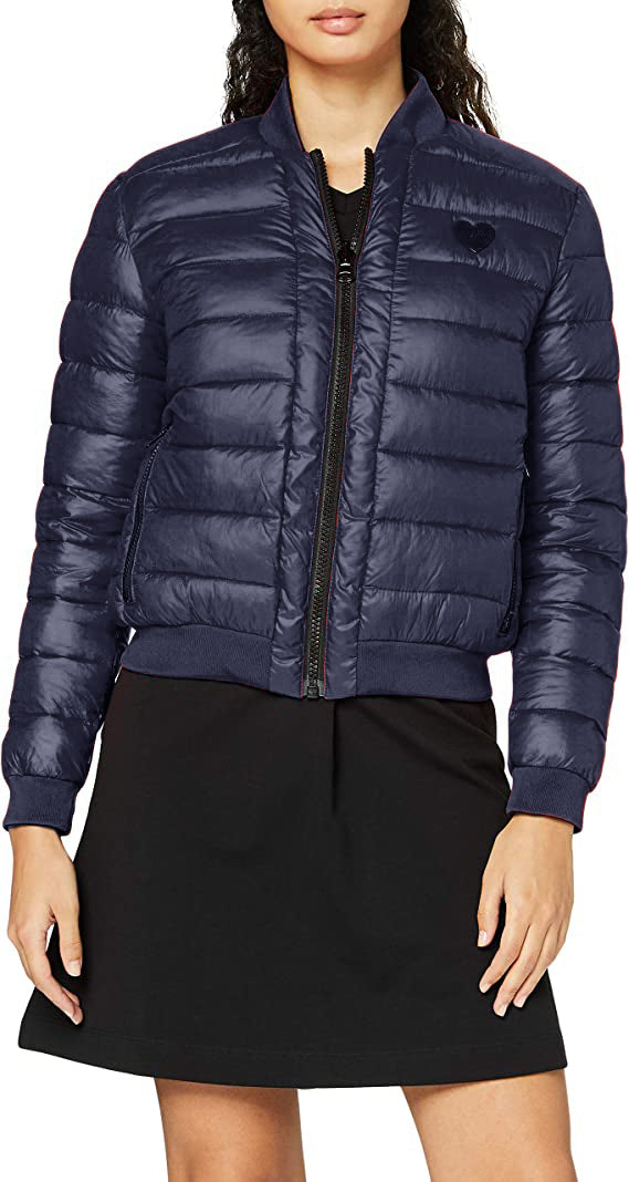 Blue Polyester Jackets & Coat