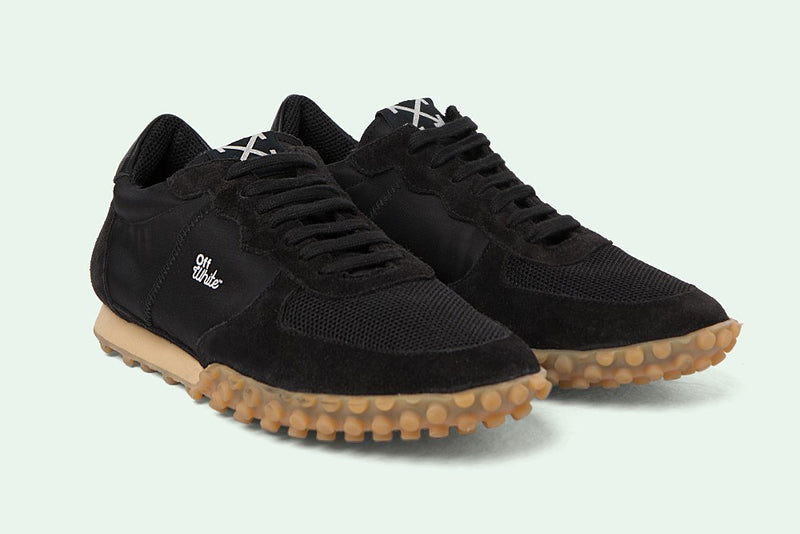 Black Polyester Sneakers