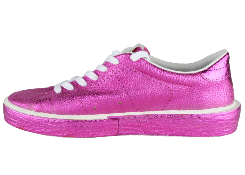 Pink Leather Sneakers