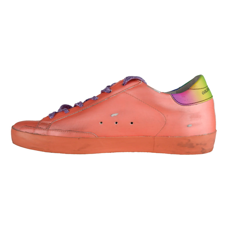 Orange Leather Sneakers