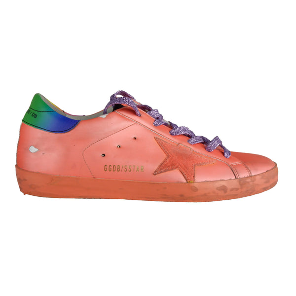 Orange Leather Sneakers