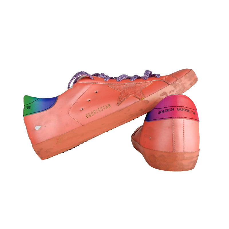 Orange Leather Sneakers