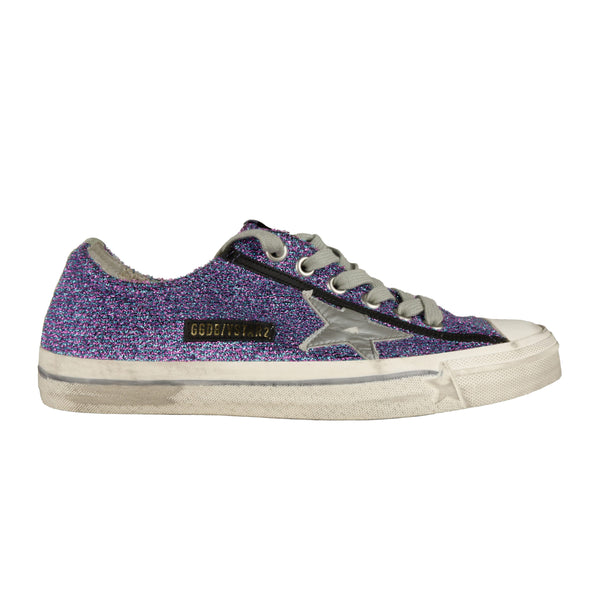 Purple Leather Sneakers