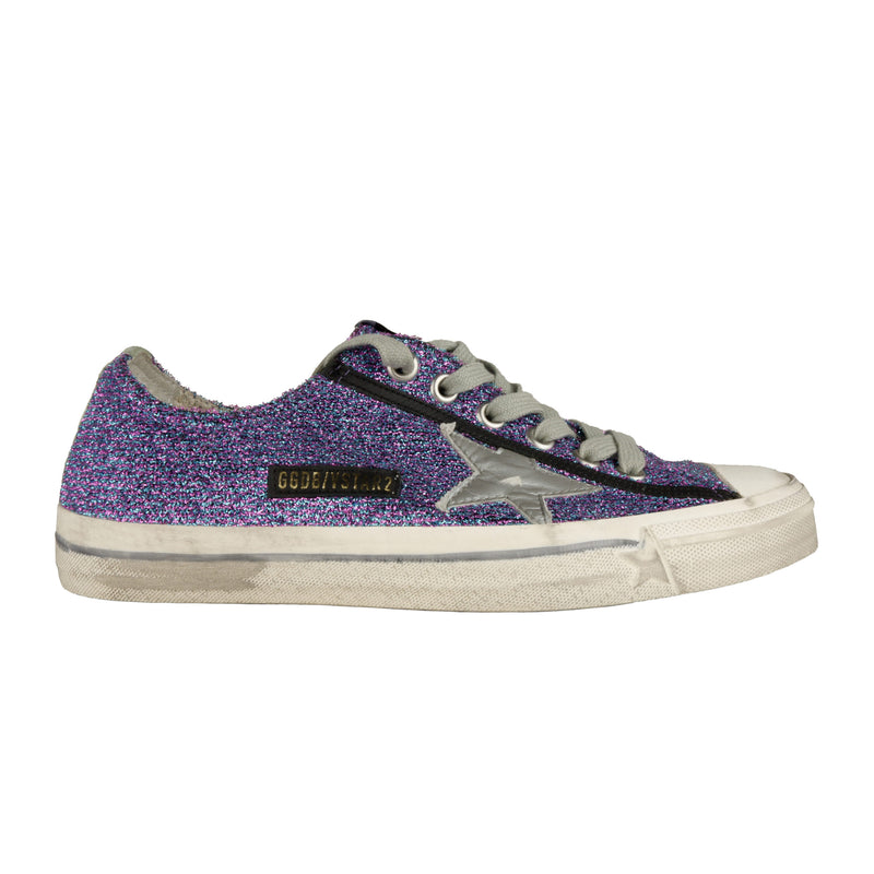 Purple Leather Sneakers