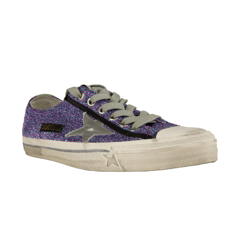 Purple Leather Sneakers