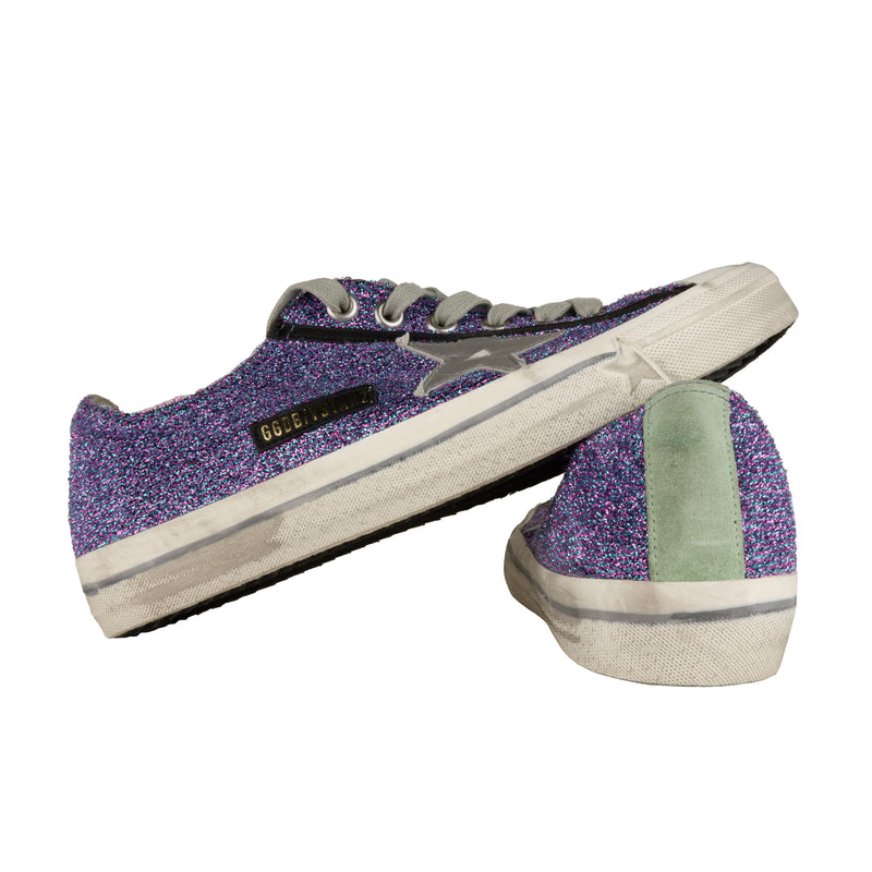 Purple Leather Sneakers