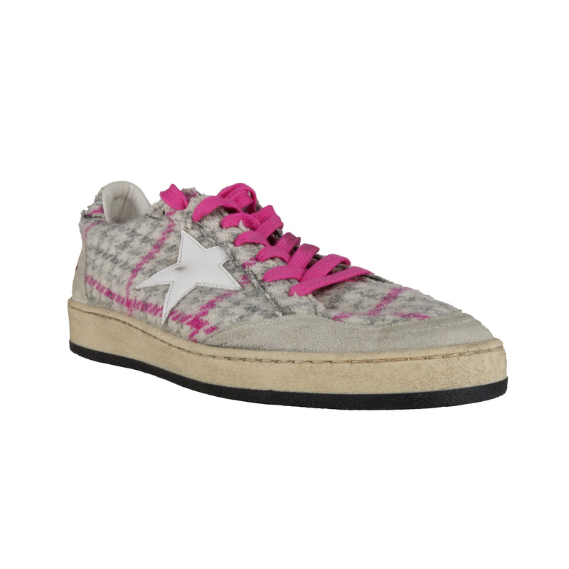 Fuchsia Leather Sneakers