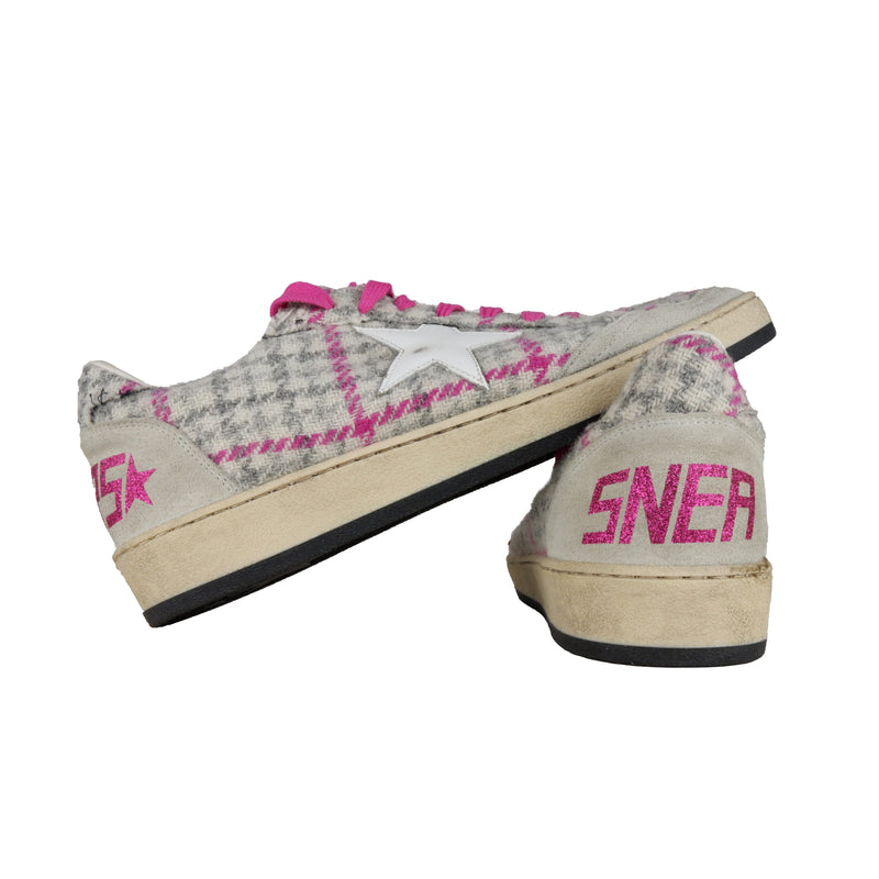 Fuchsia Leather Sneakers