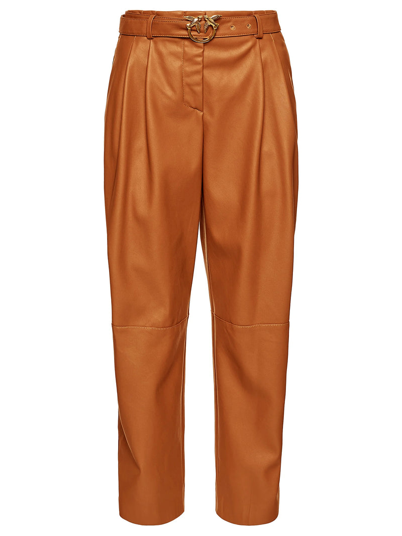 Brown Polyurethane Jeans & Pant