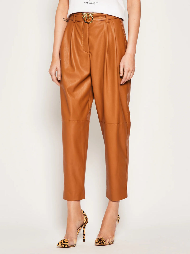 Brown Polyurethane Jeans & Pant