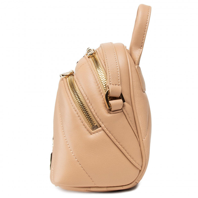 Beige Leather Crossbody Bag