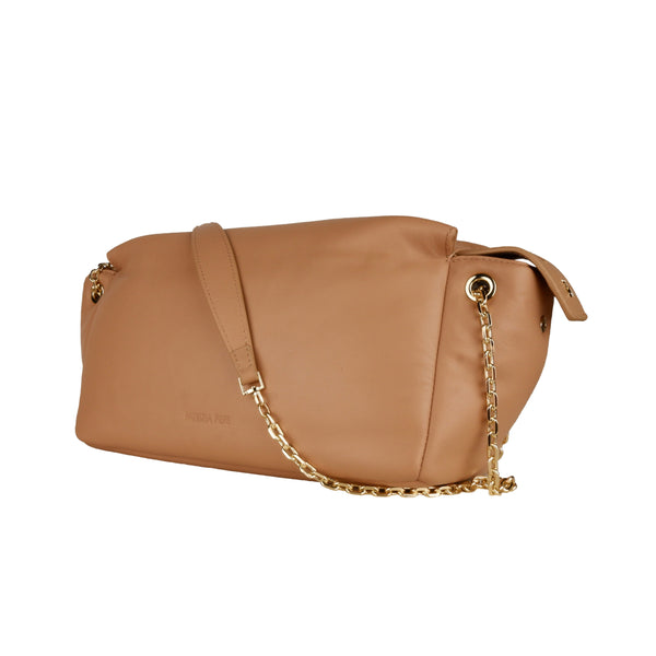 Beige Calfskin Crossbody Bag