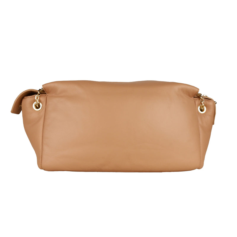 Beige Calfskin Crossbody Bag