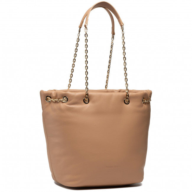 Beige Leather Handbag