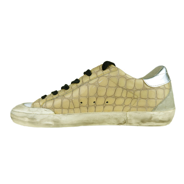 Beige Leather Sneakers