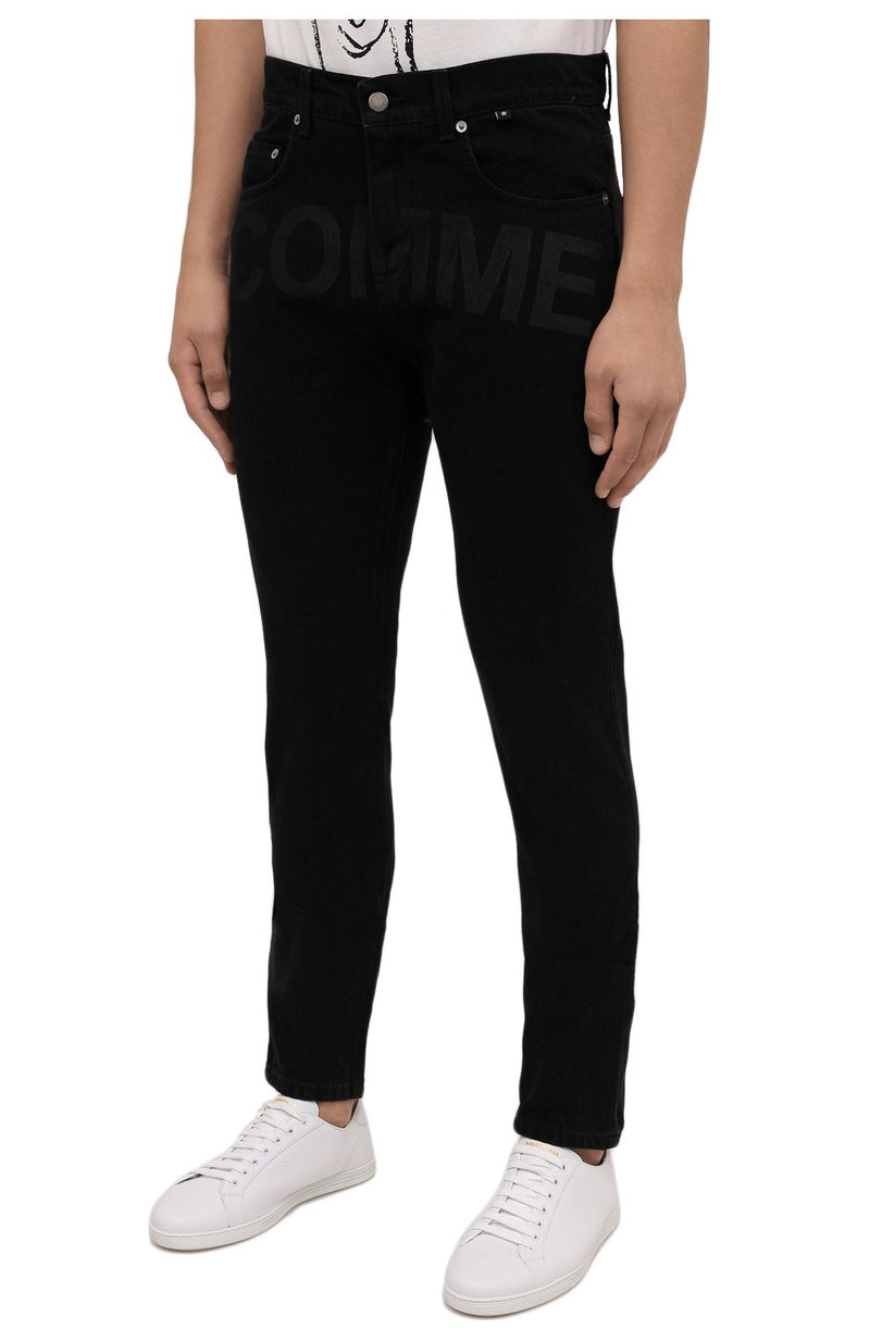 Black Cotton Jeans & Pant