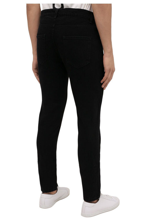 Black Cotton Jeans & Pant