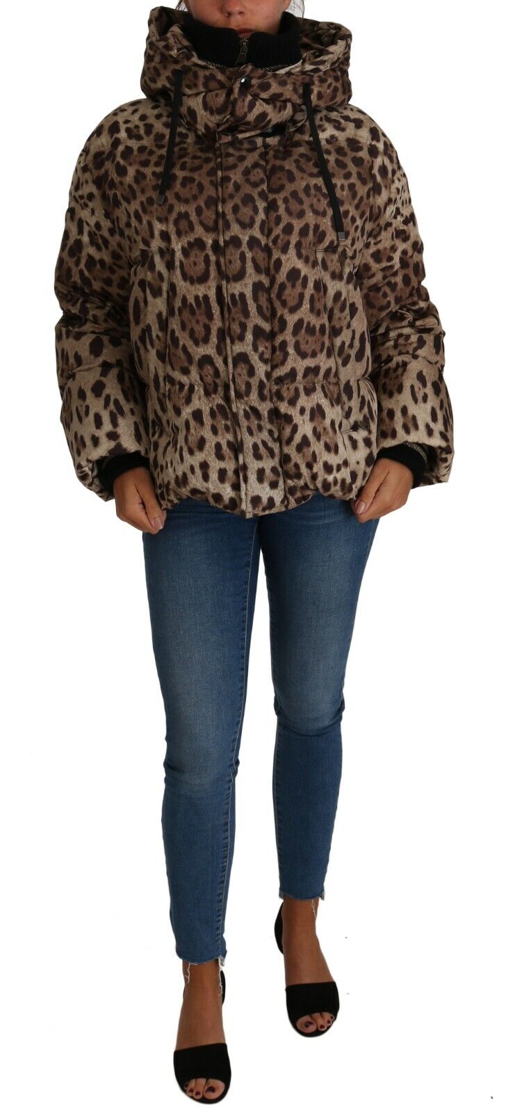 Winter Leopard Print Down Puffer Jacket