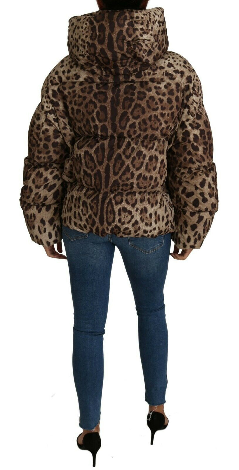 Winter Leopard Print Down Puffer Jacket