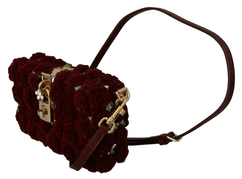 Red Roses Gold Padlock Resin Evening Clutch Borse Bag BOX