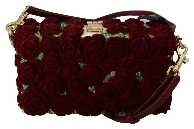 Red Roses Gold Padlock Resin Evening Clutch Borse Bag BOX