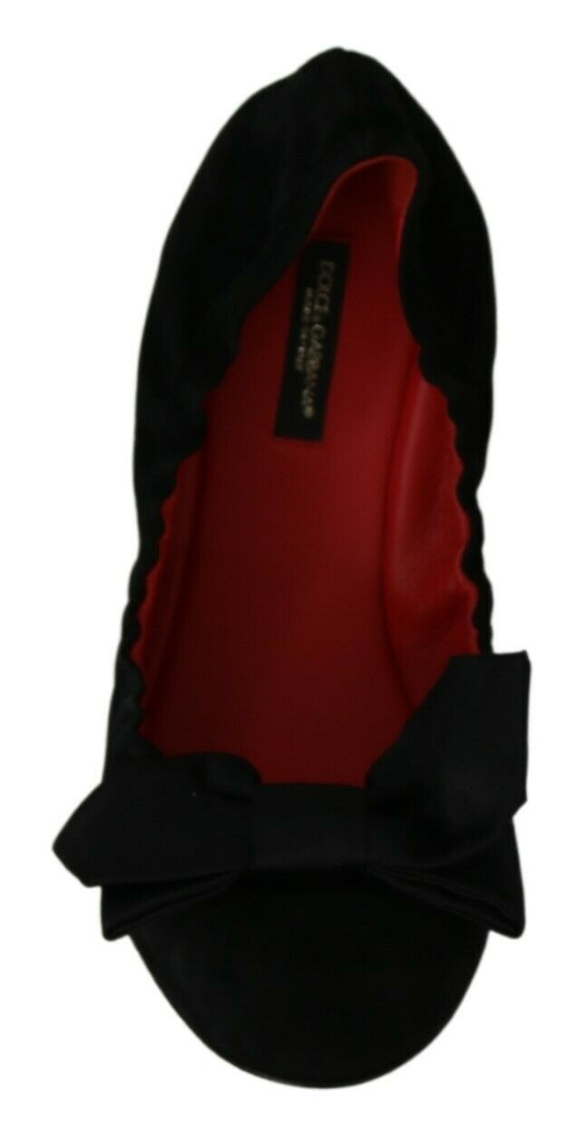 Black Suede Red Ballerina Flats Shoes