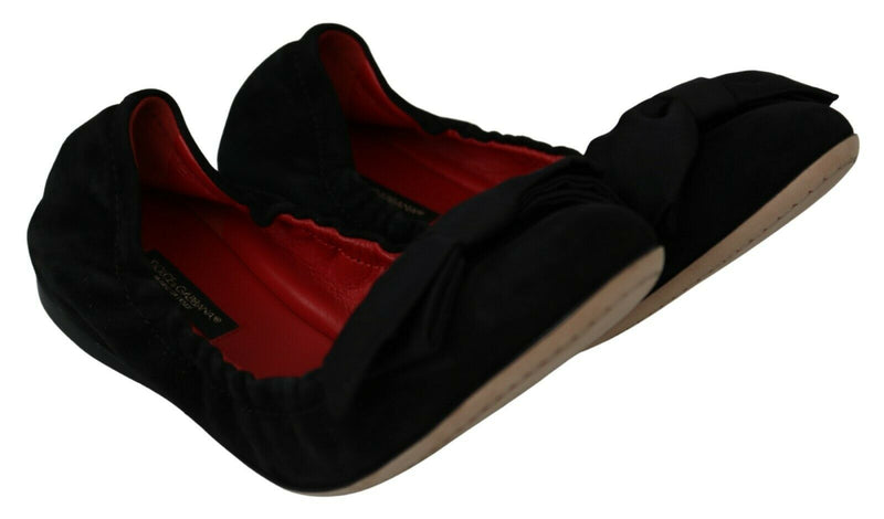 Black Suede Red Ballerina Flats Shoes