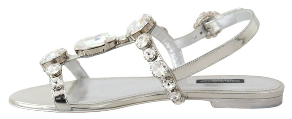 Silver Crystal Sandals Flip Flops Shoes