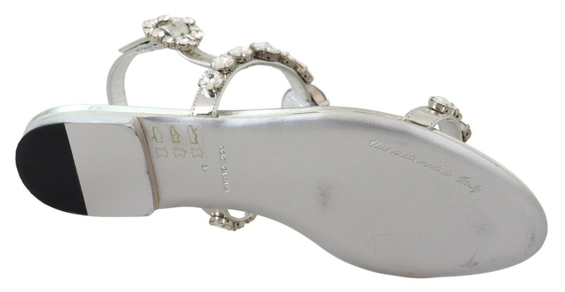 Silver Crystal Sandals Flip Flops Shoes