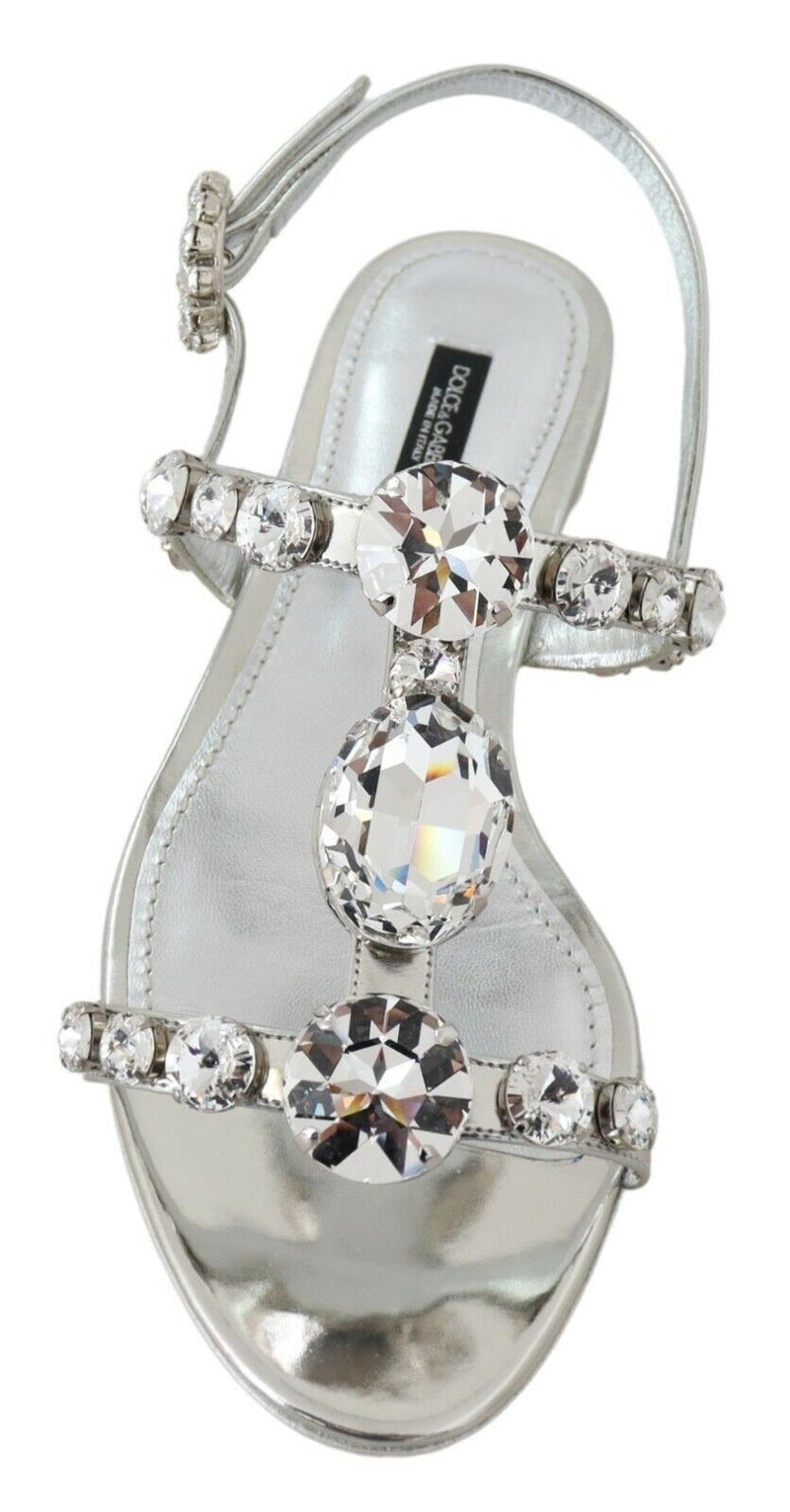 Silver Crystal Sandals Flip Flops Shoes