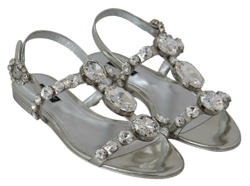 Silver Crystal Sandals Flip Flops Shoes