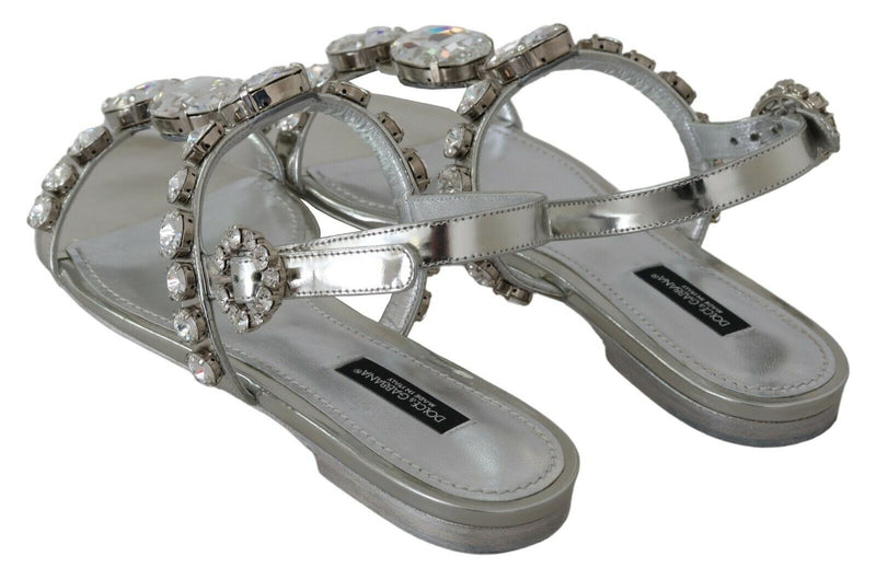 Silver Crystal Sandals Flip Flops Shoes