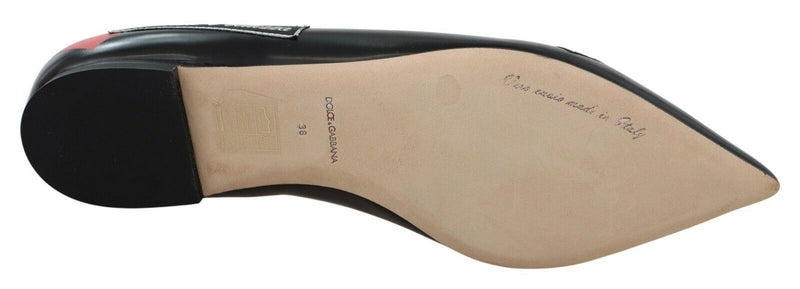 Black DG Logo Tape Ballerina Flats Shoes