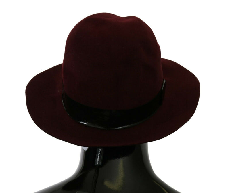 Maroon Bordeaux Cotton Black Strap Hat