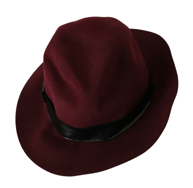 Maroon Bordeaux Cotton Black Strap Hat
