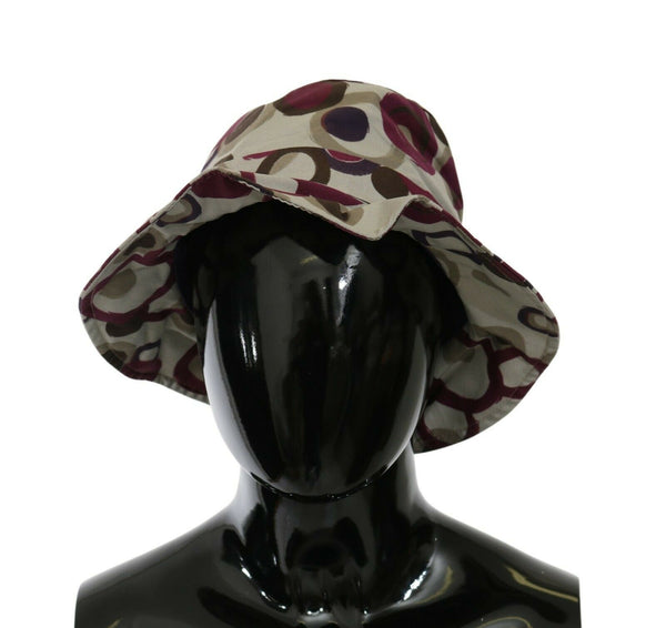 Beige 100% Cotton Polka Circle Bucket Cap Hat