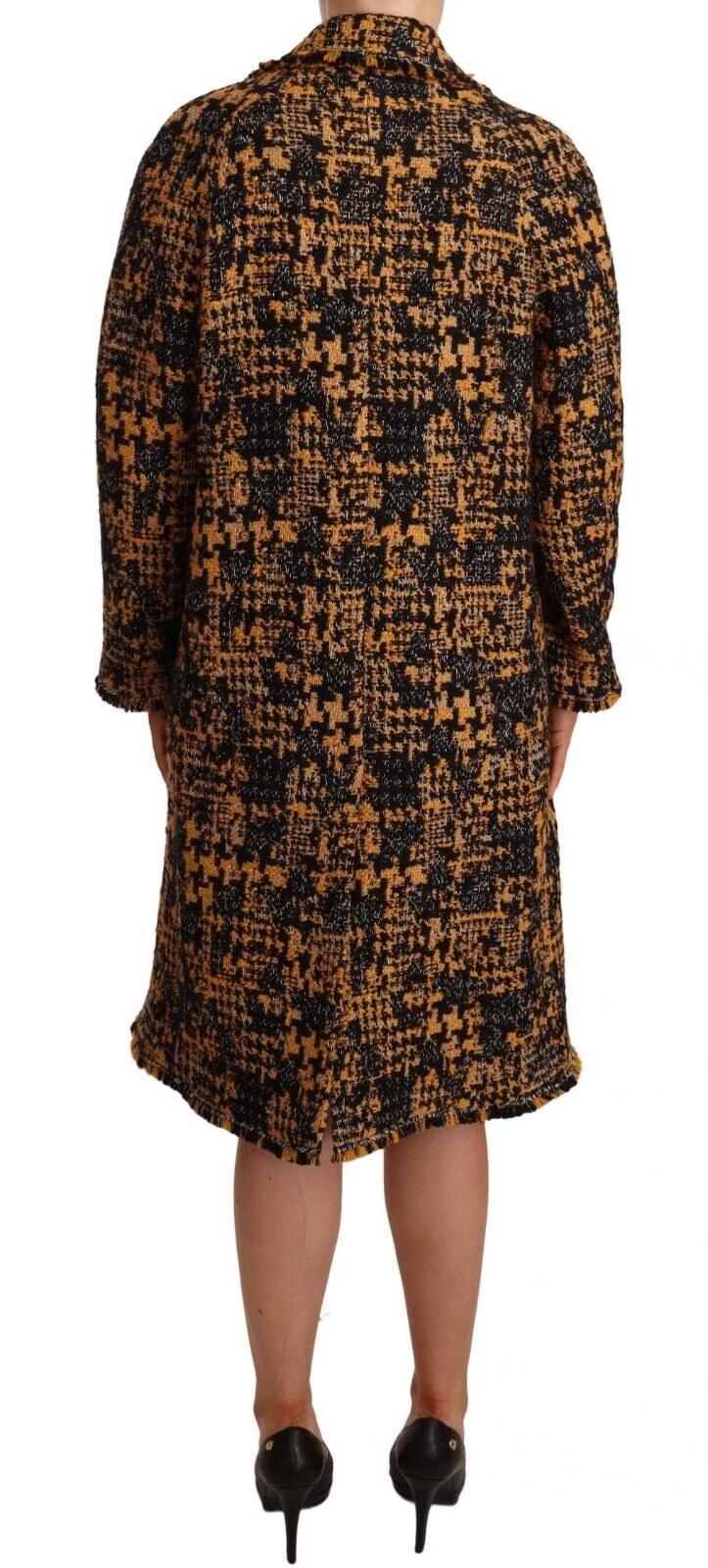 Black Yellow  Long Cardigan Coat Jacket