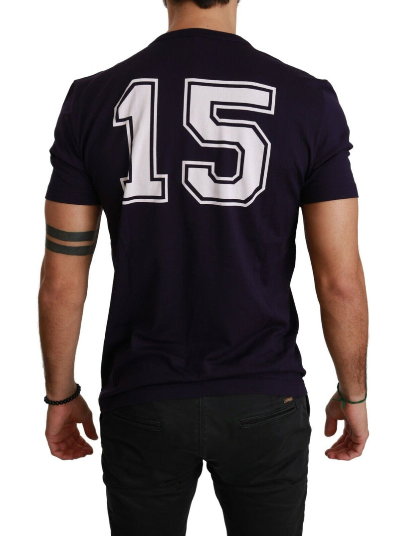 Cotton Purple Crewneck Love  T-shirt