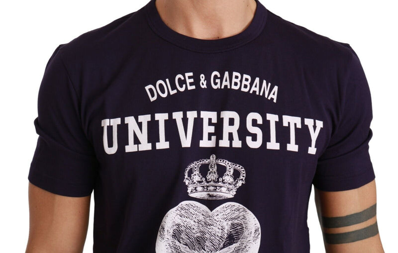 Cotton Purple Crewneck Love  T-shirt